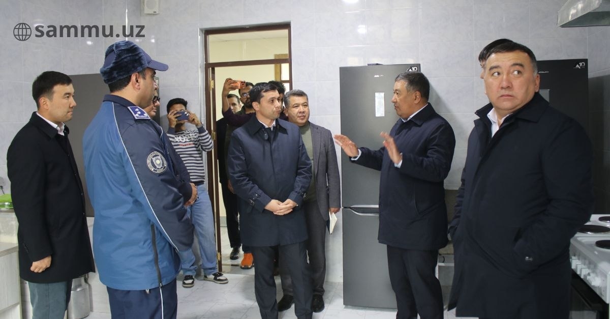 Universitet rektori yangi barpo etilgan talabalar turar joyidagi sharoitlar bilan tanishdi 